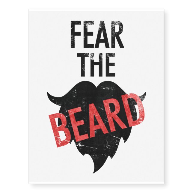 Fear the beard temporary tattoos (Front)