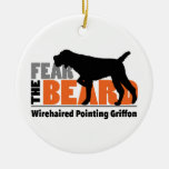 Fear The Beard - Wirehaired Pointing Griffon Ceramic Ornament at Zazzle