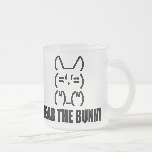 FEAR THE BUNNY - Frosted Glass Coffee Mug (Right)
