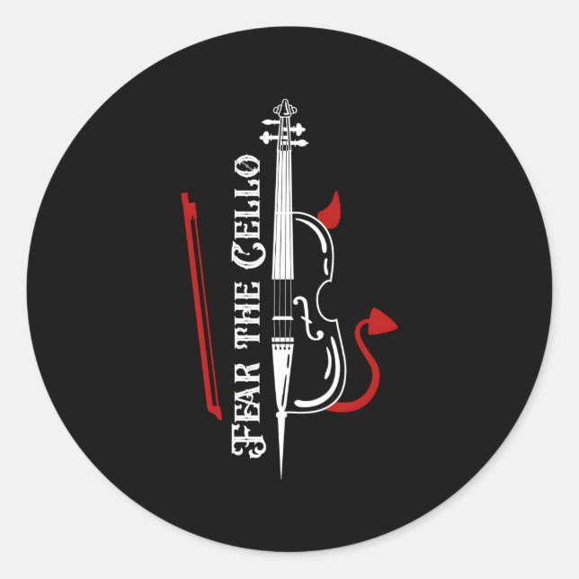 Fear The Cello Classic Round Sticker (Front)