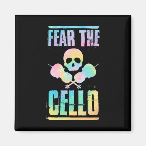 Fear The Cello Skull Halloween Style Cello Player  Magnet