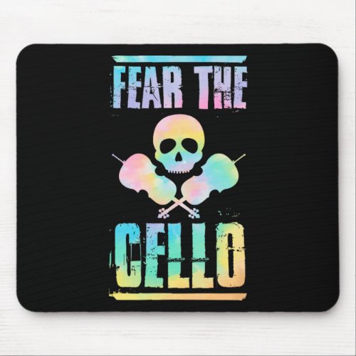 Fear The Cello Skull Halloween Style Cello Player  Mouse Pad