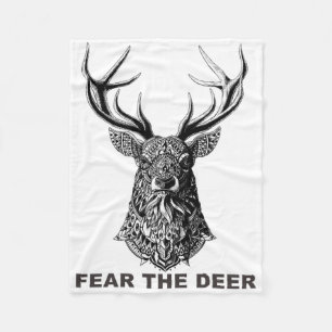 Fear The Deer Sketll Fleece Blanket