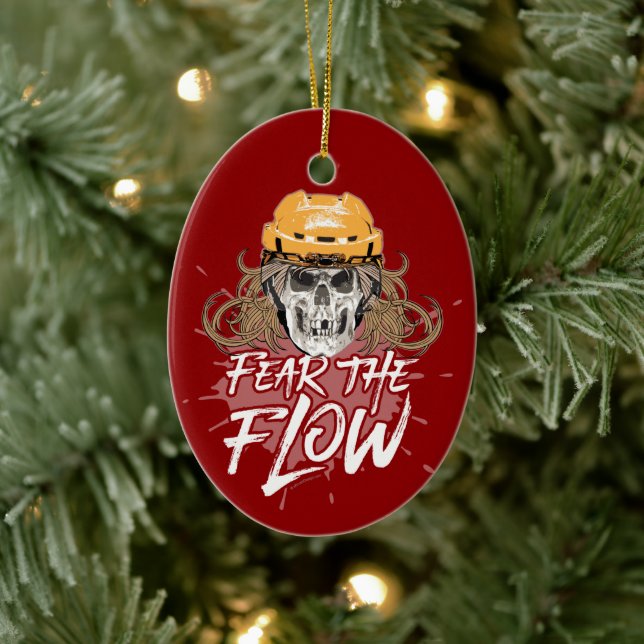 Fear The Flow (hockey hair) Ceramic Ornament (Tree)