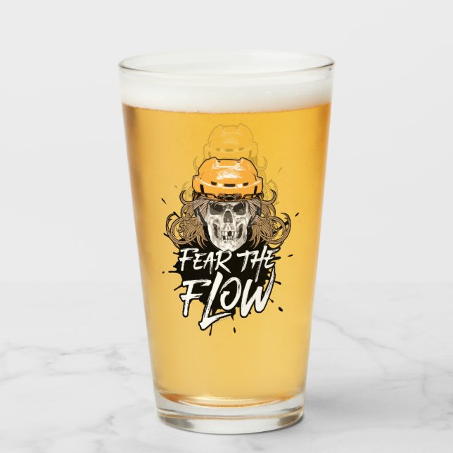 Fear The Flow (hockey hair) Glass (Front Filled)