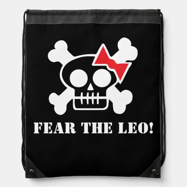 FEAR THE LEO! Drawstring Backpack (Front)