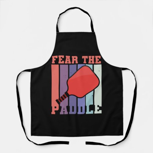 Fear The Paddle Funny Pickleball Apron