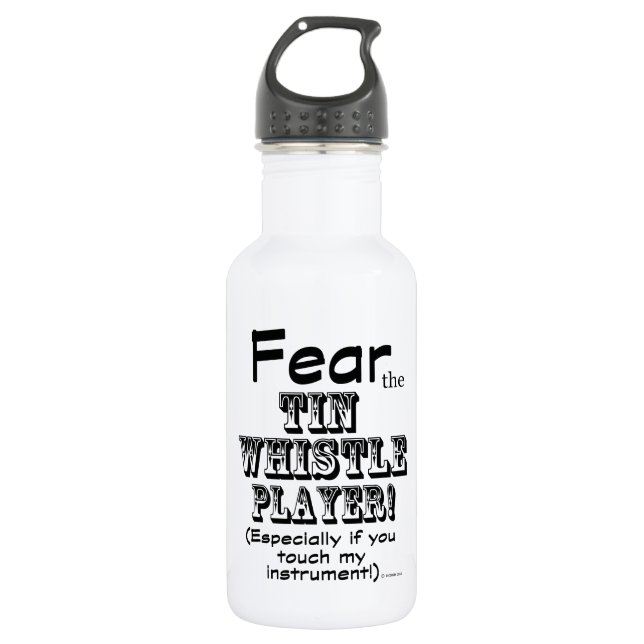 Fear The Tin Whistle Player Water Bottle (Front)