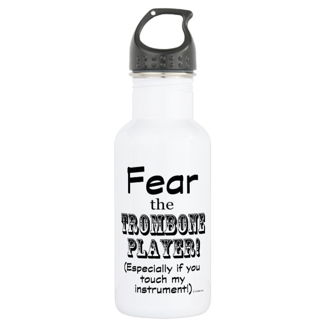 Fear The Trombone Player Water Bottle (Front)