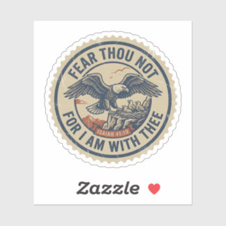 Fear Thou Not Isaiah 41:10 Eagle Vintage Stamp Sticker