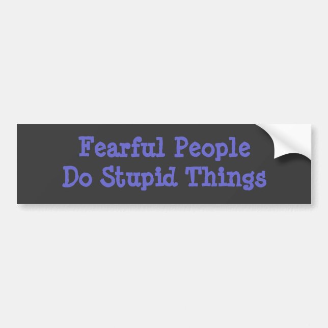 Fearful People Do Stupid Things BumperSticker Bumper Sticker (Front)