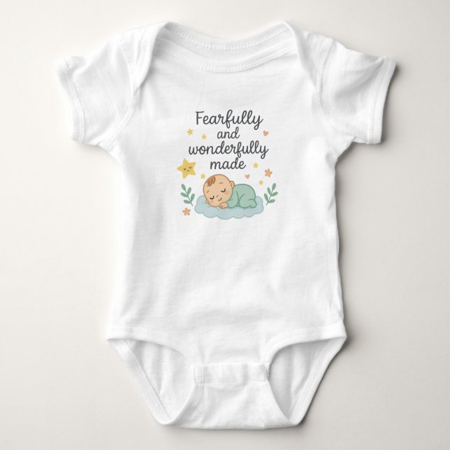 Fearfully and wonderfully baby bodysuit (Front)