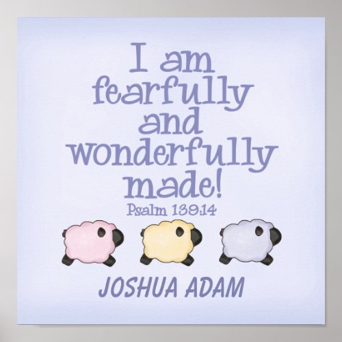 Fearfully and Wonderfully Made 12x12 Print _ Blue