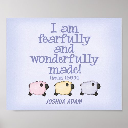 Fearfully and Wonderfully Made  8x10 Print _ Blue
