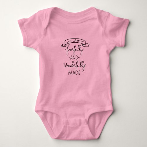 Fearfully and Wonderfully Made Baby Girl Jumpsuit Baby Bodysuit
