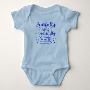 Fearfully and Wonderfully Made - Blue Baby Bodysuit