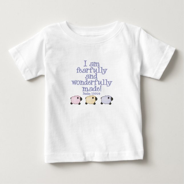 Fearfully and Wonderfully Made - Blue Baby T-Shirt (Front)