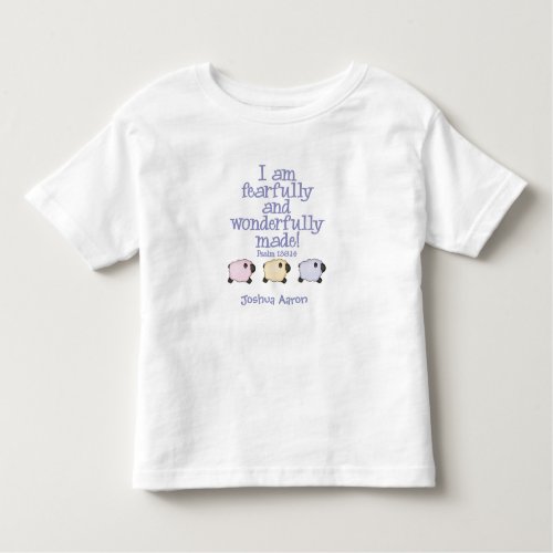Fearfully and Wonderfully Made _ Blue Personalized Toddler T_shirt