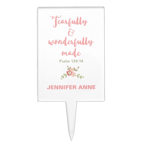 Fearfully and Wonderfully Made Cake Topper