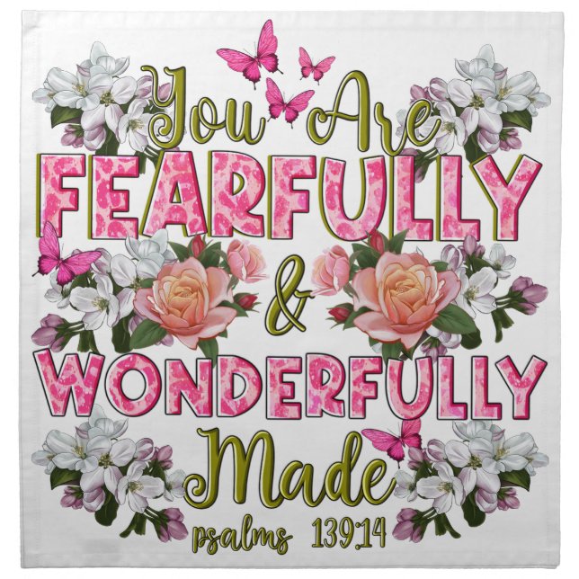 Fearfully and Wonderfully Made Cloth Napkins (Front)