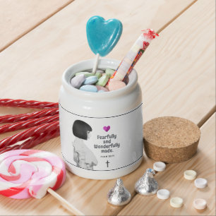 Fearfully and Wonderfully Made Cute Girl Christian Candy Jar