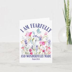 Fearfully And Wonderfully Made Floral Christian Bi Card
