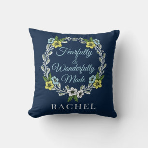 Fearfully And Wonderfully Made Floral Throw Pillow