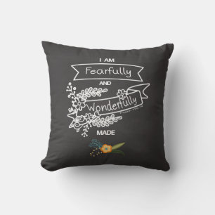 Fearfully and Wonderfully Made Guitar Pick Throw Pillow