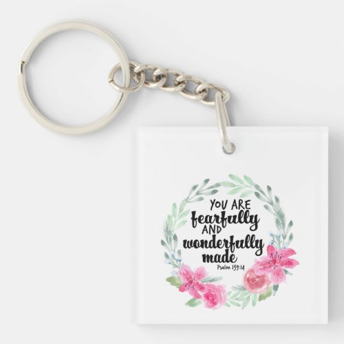 Fearfully and wonderfully made keychain