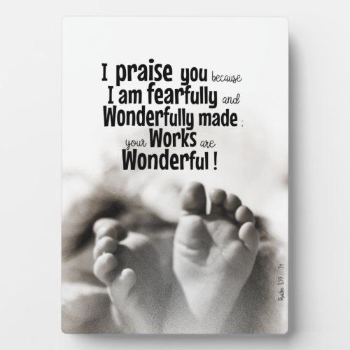 Fearfully and wonderfully made plaque