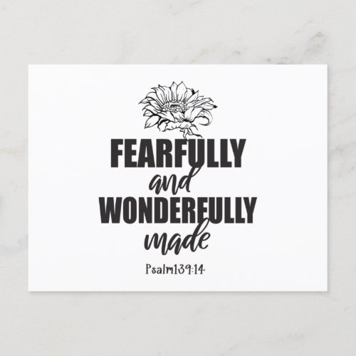 Fearfully And Wonderfully Made Psalm 139 14 Invitation Postcard