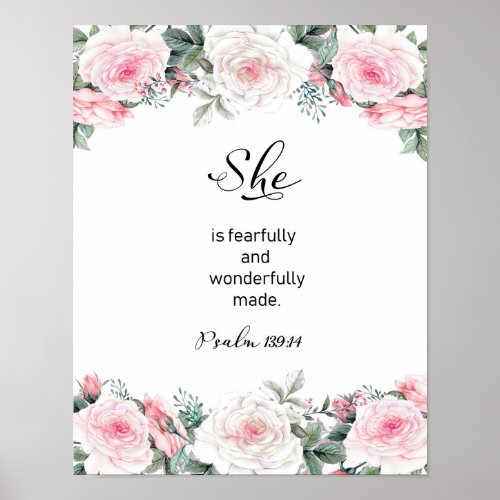 Fearfully And Wonderfully Made Scripture Bible  Poster