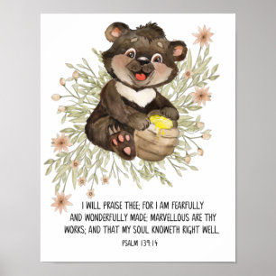 Fearfully And Wonderfully Made, Scripture, Kids Poster