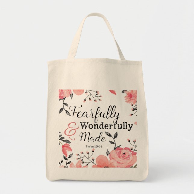 Fearfully and Wonderfully Made Tote Bag (Front)