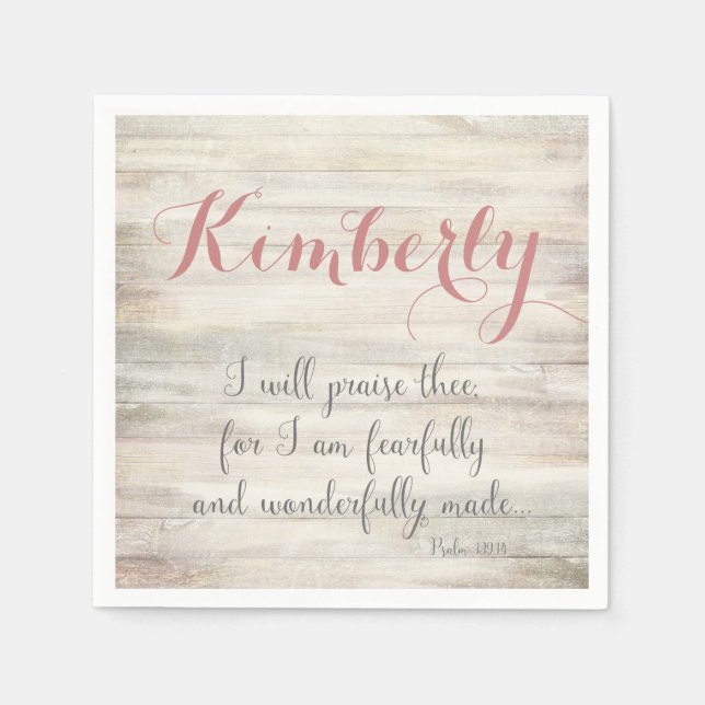 Fearfully & Wonderfully Made - Ps. 139:14 Paper Napkins (Front)