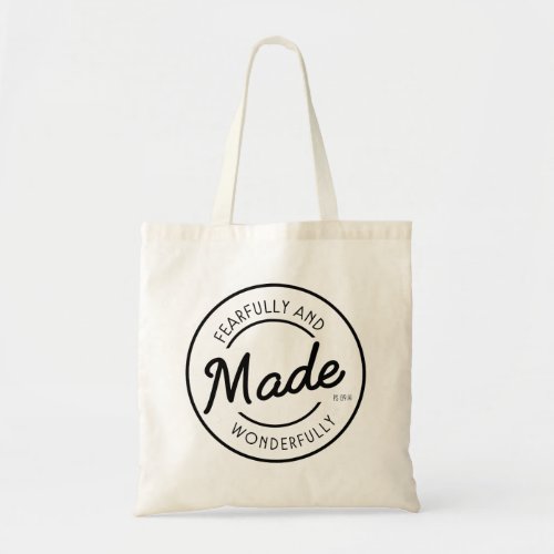 Fearfully  Wonderfully Made Vintage Stamp Tote Bag