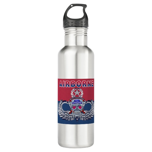 Fearless 82nd Airborne Division Stainless Steel Water Bottle (Front)