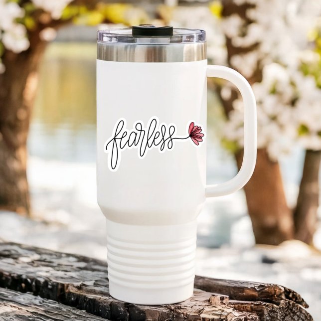 Fearless Affirmation Sticker | Die-Cut Sticker (Fearless Affirmation Vinyl Sticker by PiggyPrints Stickers. )