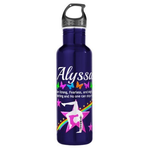 FEARLESS AND STRONG GYMNAST CUSTOM WATER BOTTLE
