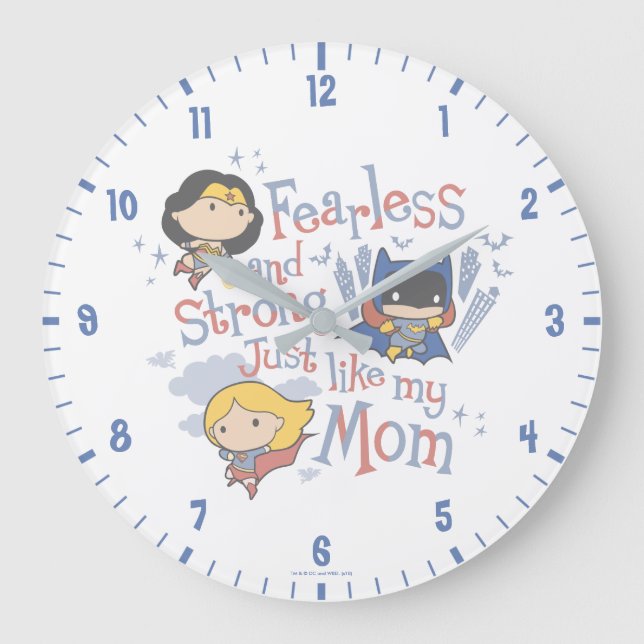 Fearless And Strong Just Like My Mom Large Clock (Front)
