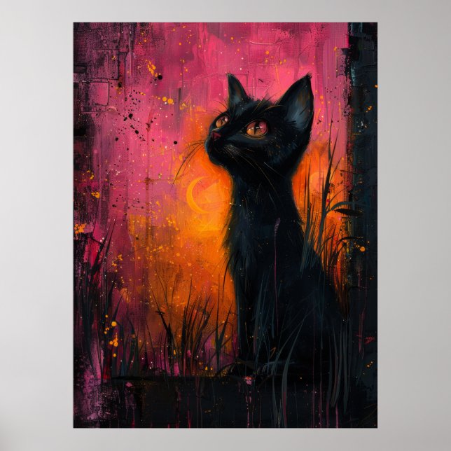 Fearless Animal Under Moonlight Art Poster (Front)