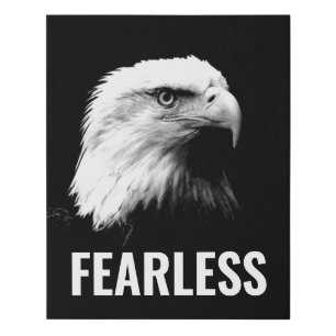 Fearless Bald Eagle Motivational Courage Artwork Faux Canvas Print