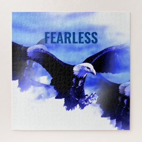 Fearless Bald Eagle Motivational Courage Artwork Jigsaw Puzzle