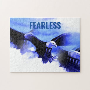 Fearless Bald Eagle Motivational Courage Artwork Jigsaw Puzzle