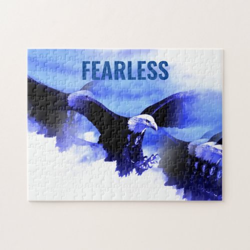 Fearless Bald Eagle Motivational Courage Artwork Jigsaw Puzzle
