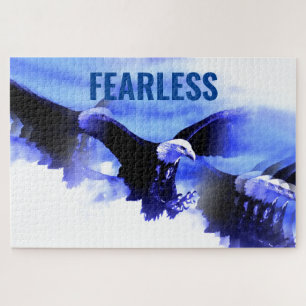 Fearless Bald Eagle Motivational Courage Artwork Jigsaw Puzzle
