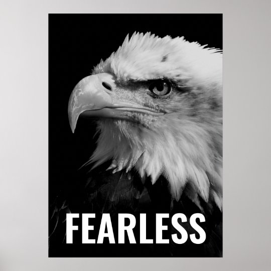 Fearless Bald Eagle Motivational Courage Artwork Poster