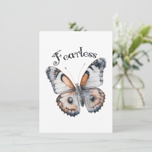 Fearless Butterfly Watercolor Graphic Design, Fear (Standing Front)