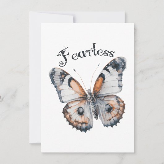 Fearless Butterfly Watercolor Graphic Design, Fear (Front)