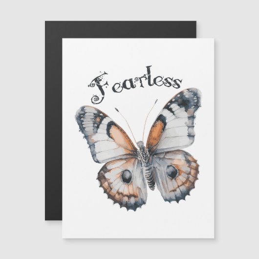 Fearless Butterfly Watercolor Graphic Design, Fear (Front/Back)